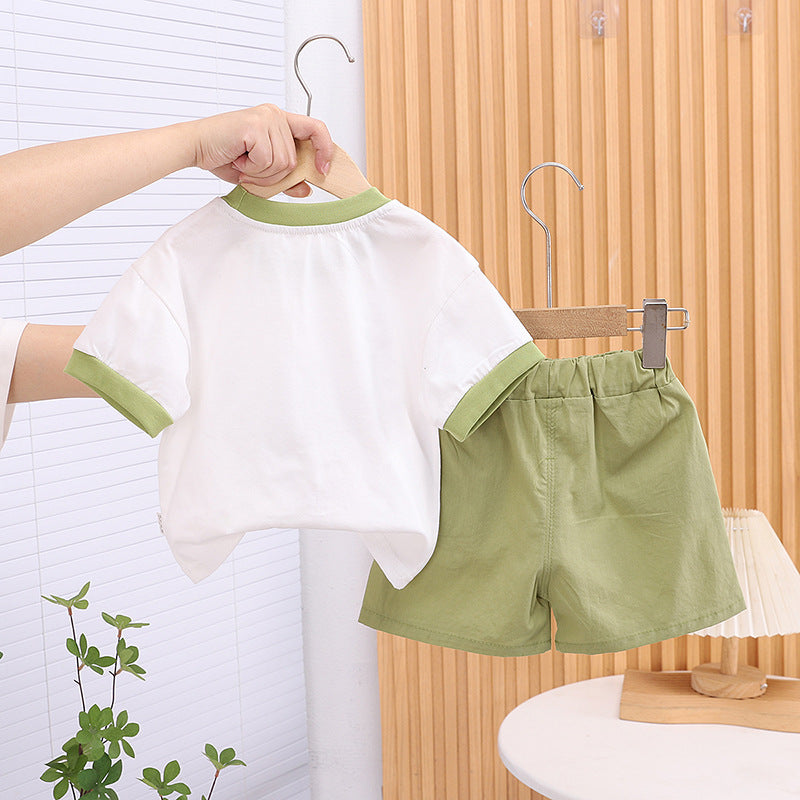 Boy Summer Clothes Set Mushroom Short Children's Suit