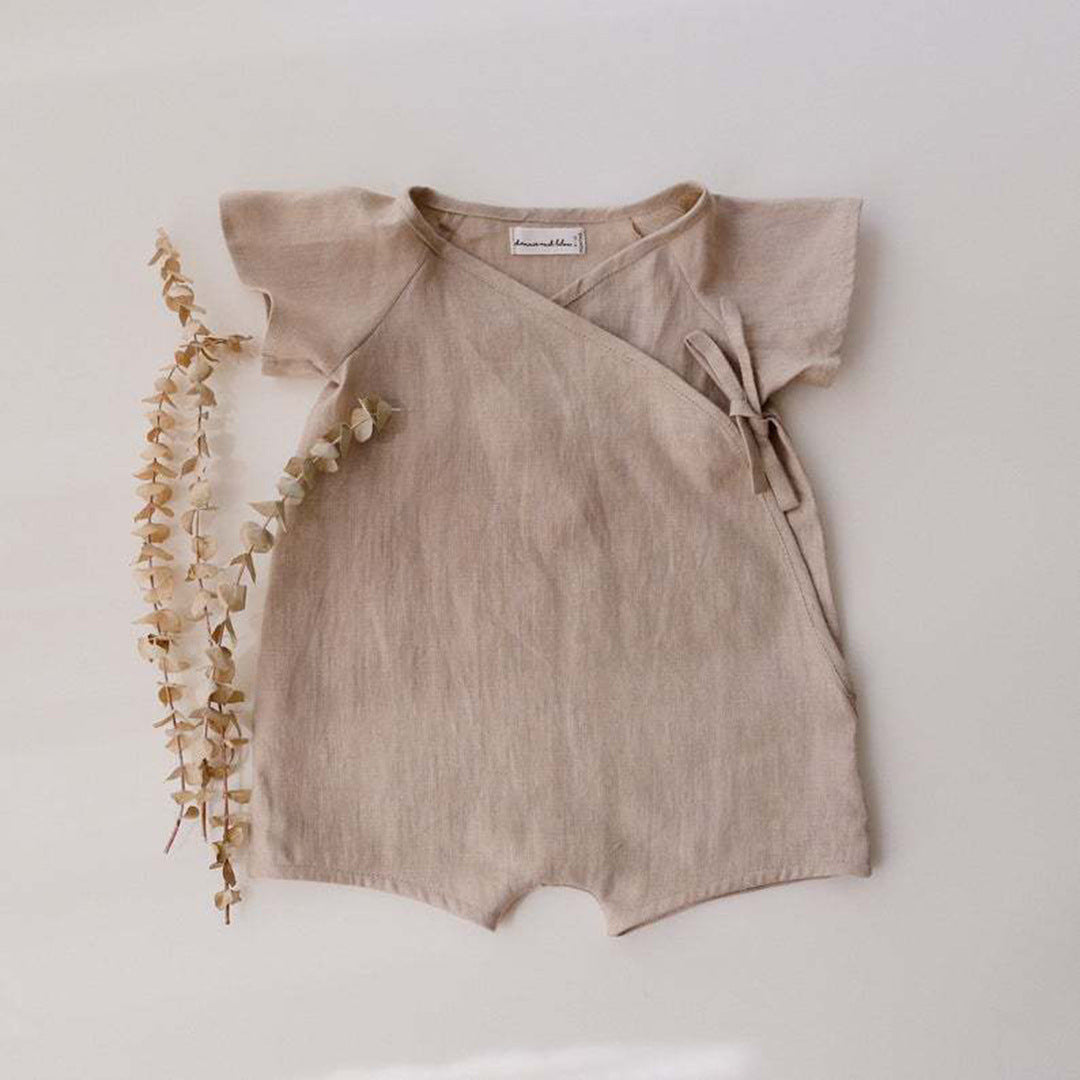 Cotton Linen Romper Boy Monk Jumpsuit Infant Jumpsuit, Climbing Suit