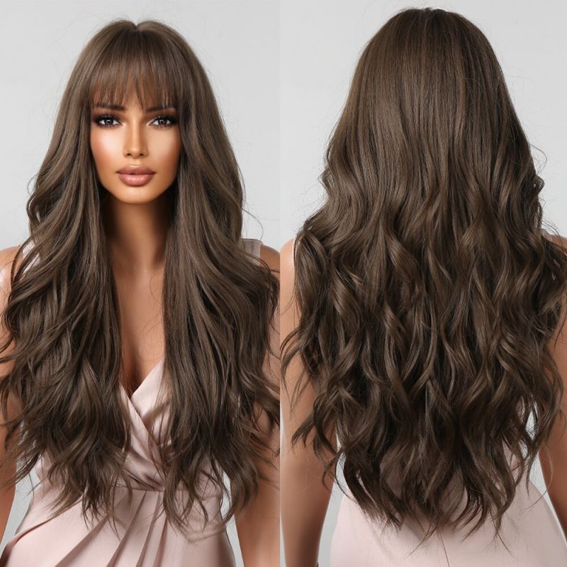 White Gold Color Barbie Wind Big Wave Curly Hair Fluffy Wig Long Curls