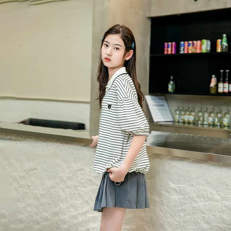 Children's Short-sleeved Summer Big Polo Casual Top Children's T-shirt