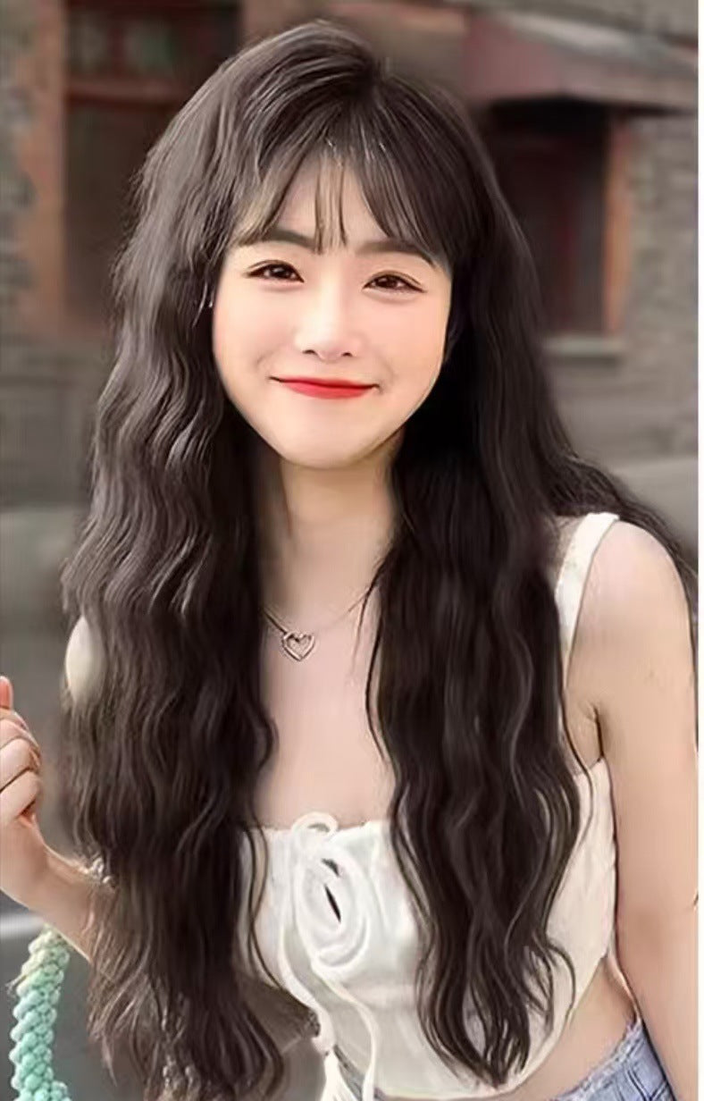 Kou Female Hair Natural Length Small Artificial Head Wig Long Curls