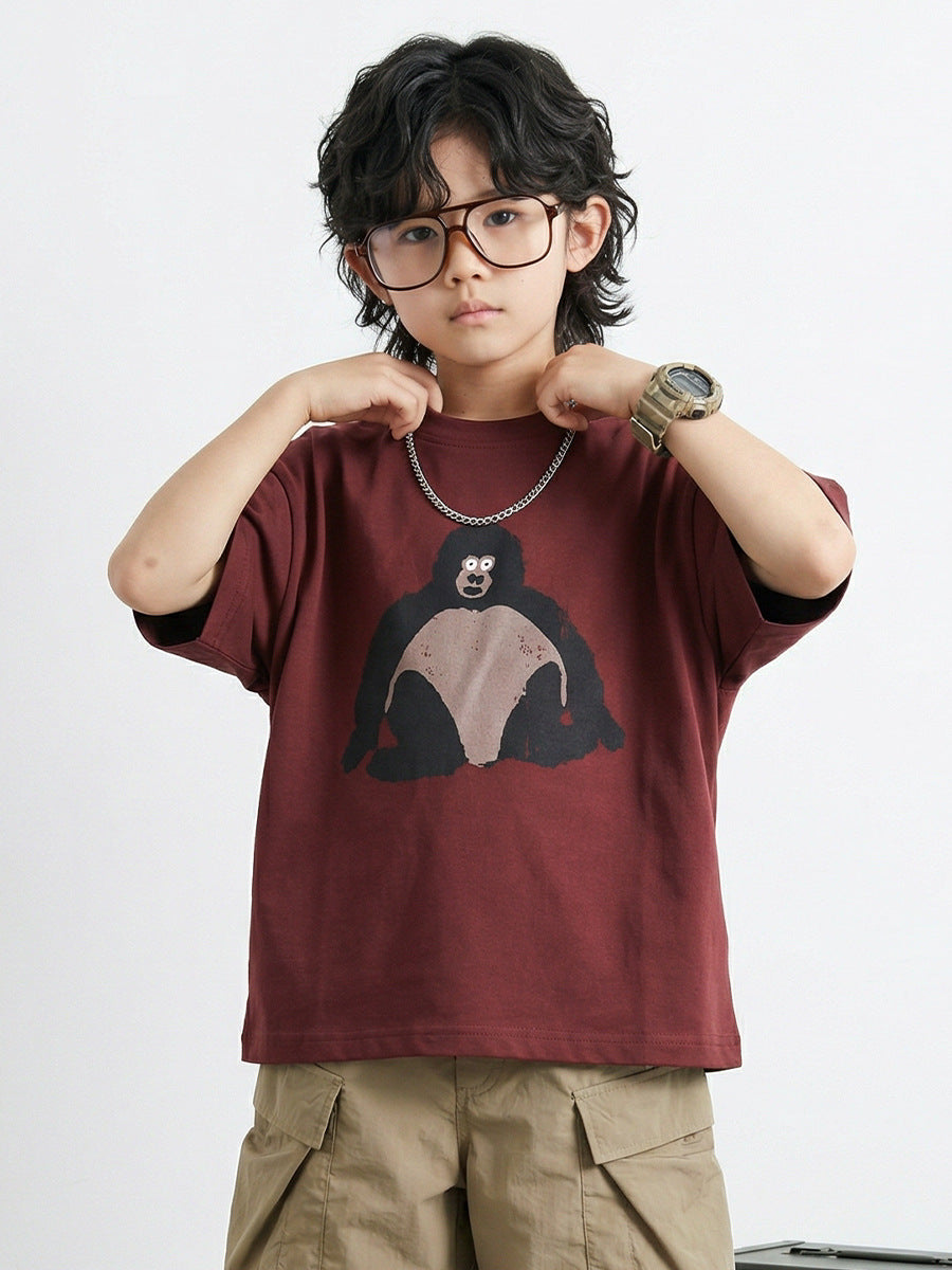 Children's Cotton Summer Teen Boys Tide Clothing Children's T-shirt