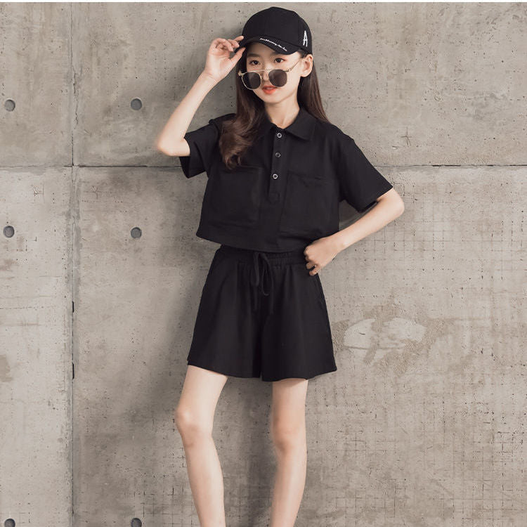 Children's Sports Fashion Short Sleeve T-shirt Summer Shorts Outer Children's Suit