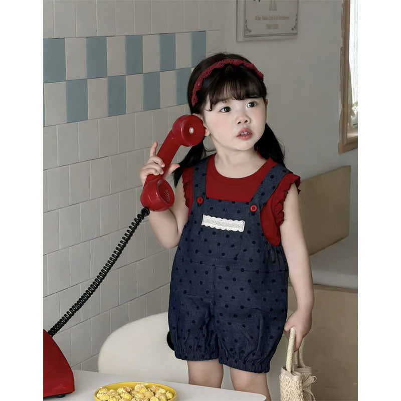 Children's Summer Korean Style Polka Dot Set Infant Children's Suit