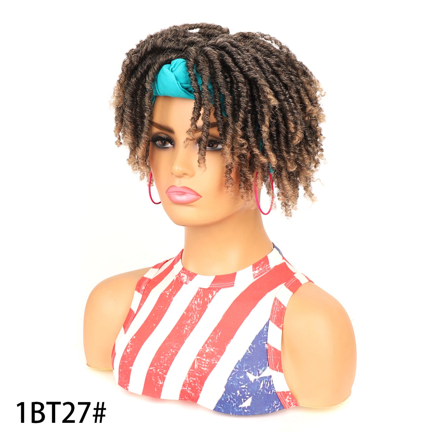 Turban Head Sleeve Curved Cover African Wig Short Curly Hair