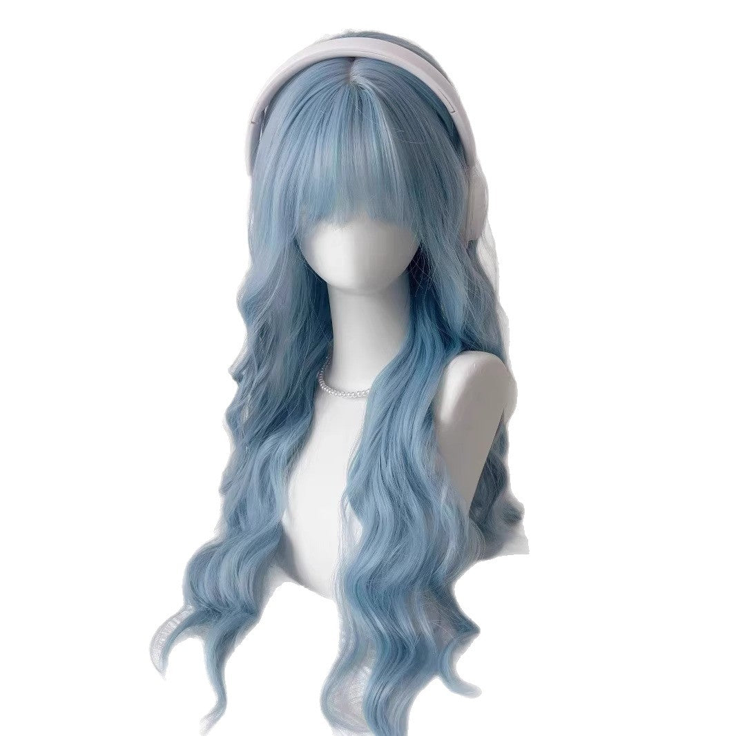 Women's Hair Cartoon Style Highlight Temperament Big Wave Rose Net Full Wig Long Curls