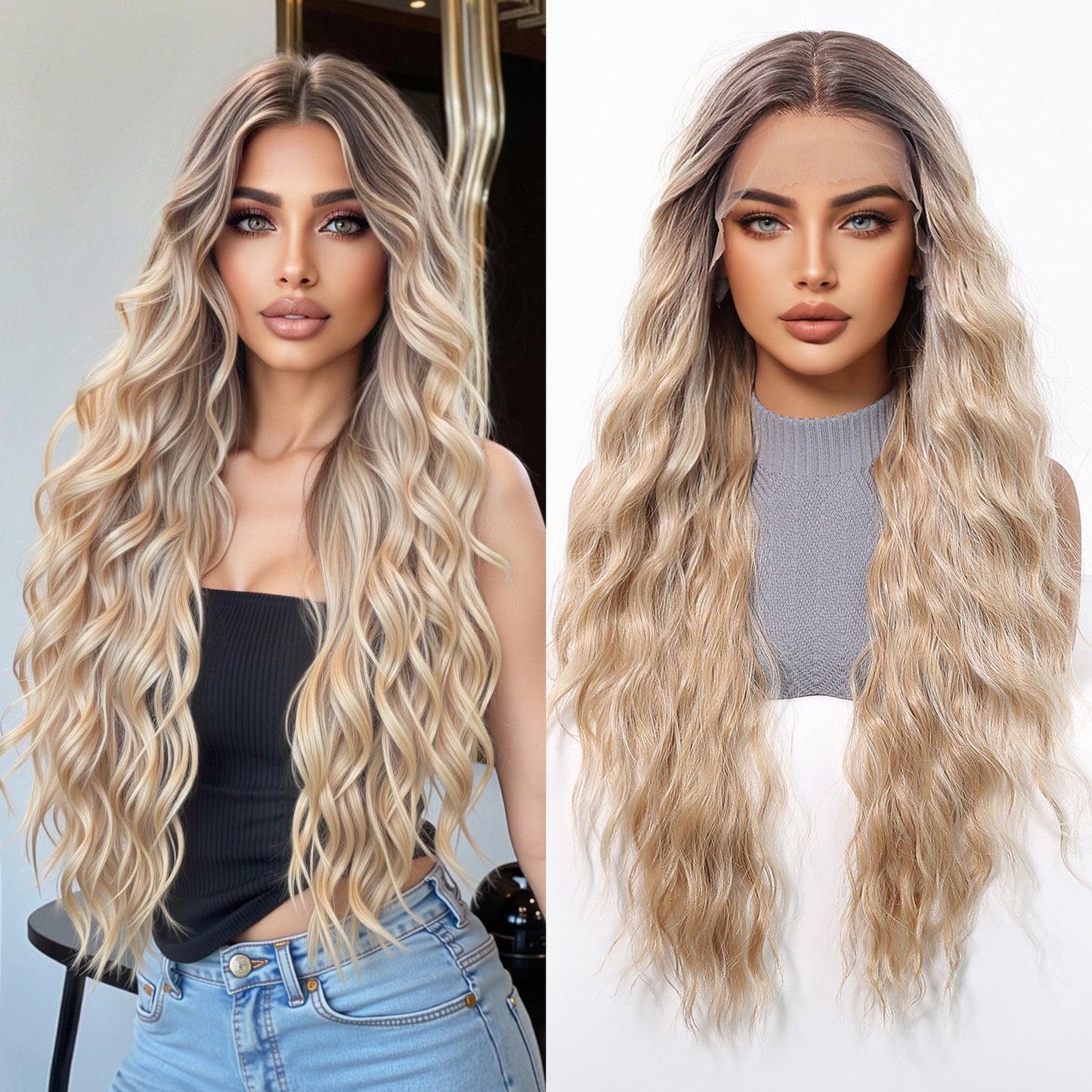 Women's For Can Be Divided Into Dark Brown Curly Hair At Wig Long Curls