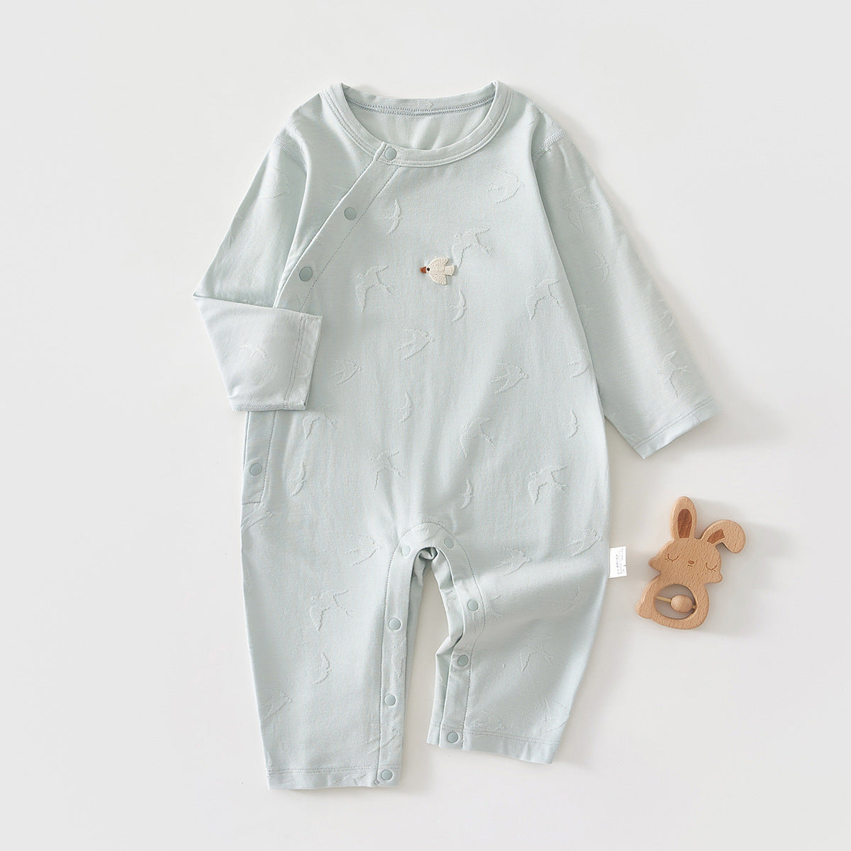 Cotton Mo Jacquard Standard Jumpsuit Diagonal Pajamas Born Jumpsuit, Climbing Suit