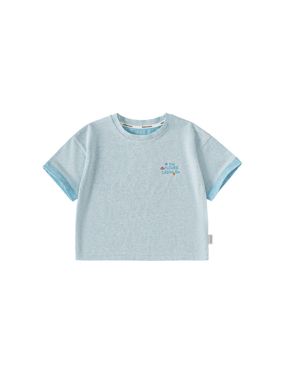 Children's Clothing Thin Summer Letter Printed Short-sleeved Clothes Loose Cool Children's T-shirt
