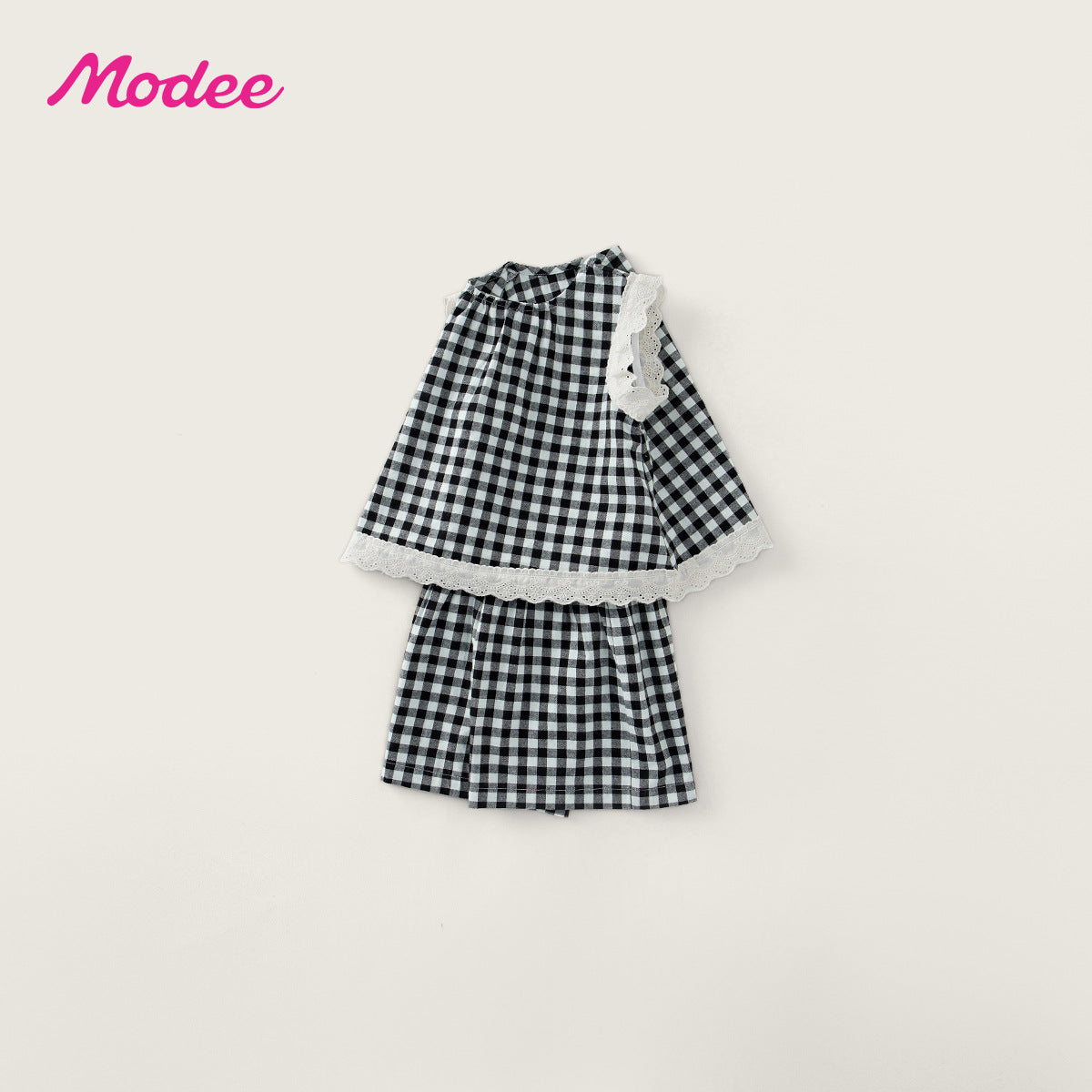 Style Lace Sleeveless Top Shorts Two-piece Children's Suit