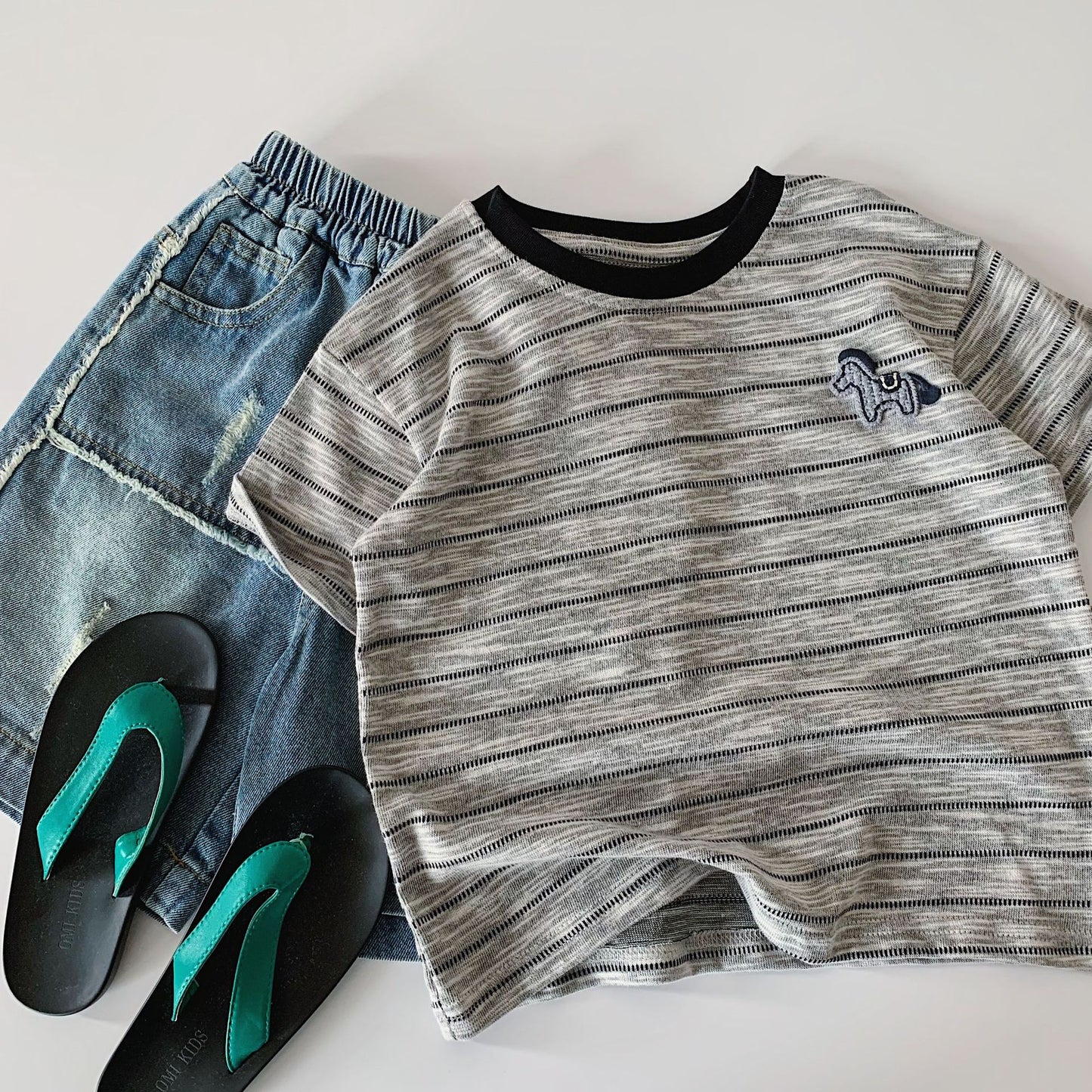 Children's Summer Korean Style Striped Pullover Thin Top Children's T-shirt