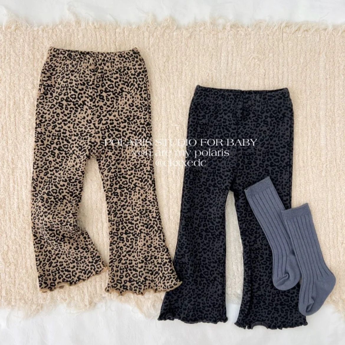 Children's Clothing Leopard Print Bell-bottom Western Style Casual Outer Wear Trousers Children's Pants