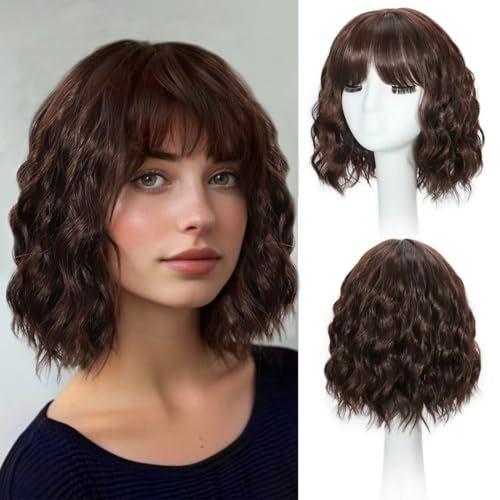 Synthetic Curly Hair Natural Shoulder Long Wig Bangs