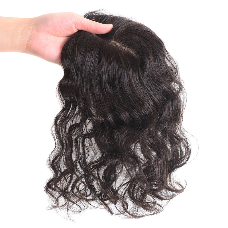 Curly Real One Piece For The Of Head Cover Gray Wig Long Curls