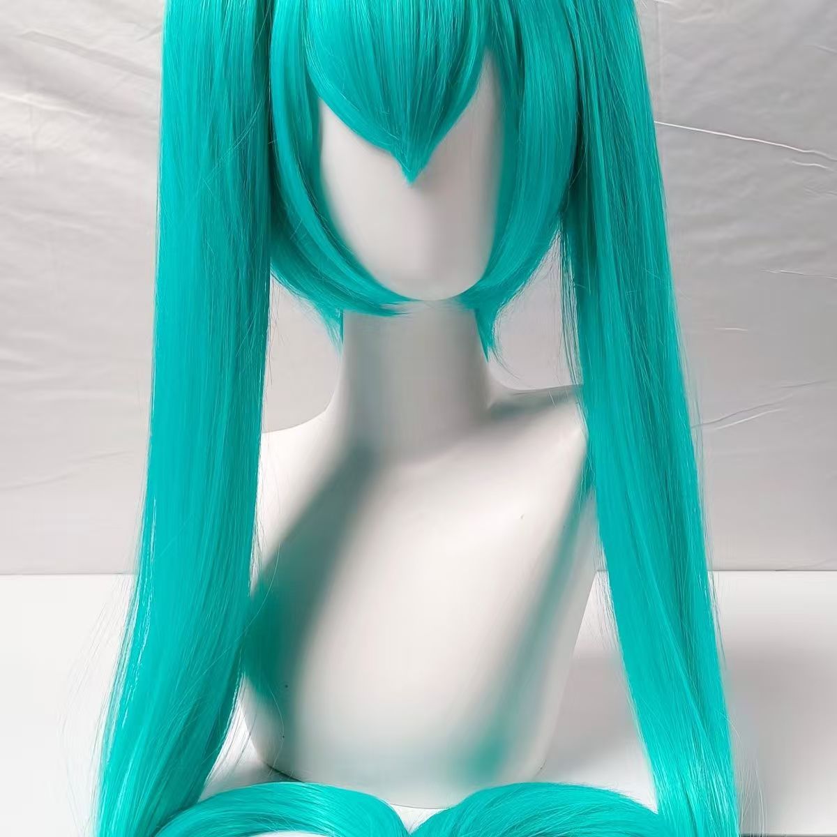 Two-dimensional Future Lake Water Green Color Pink Double Ponytail Cos Wig