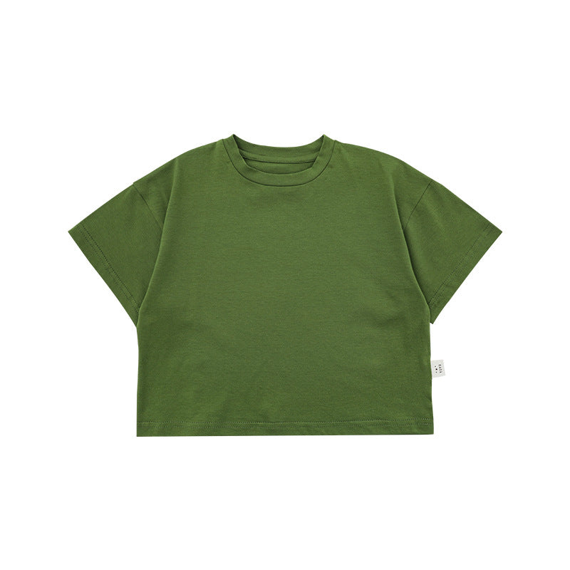 Children's Clothing Solid Color Simple Short-sleeved Leisure Children's T-shirt