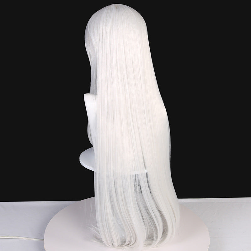 Siery White Pattern Corn Stigma Puffy Cos Wig