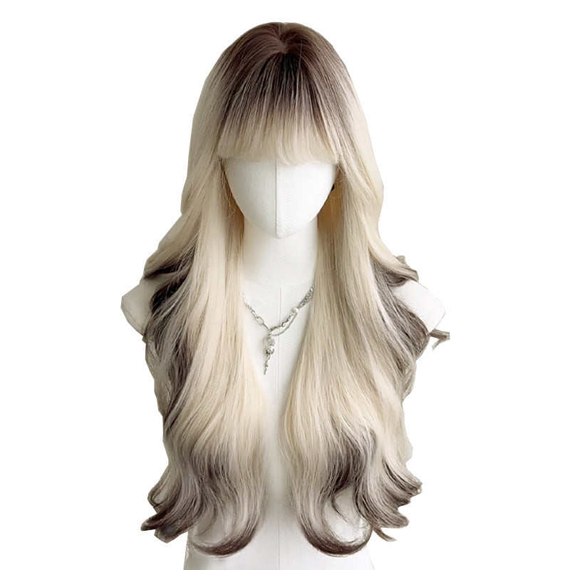 Women's Hand-woven Mid-length Curly Hair Dyed Collection Wig Long Curls