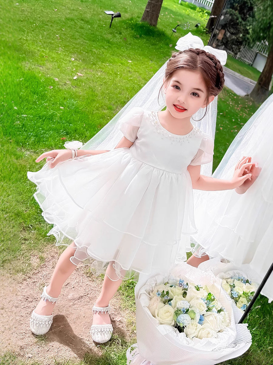 Children's Wedding Cake Pettiskirt Princess Birthday Host Light Children's Dress