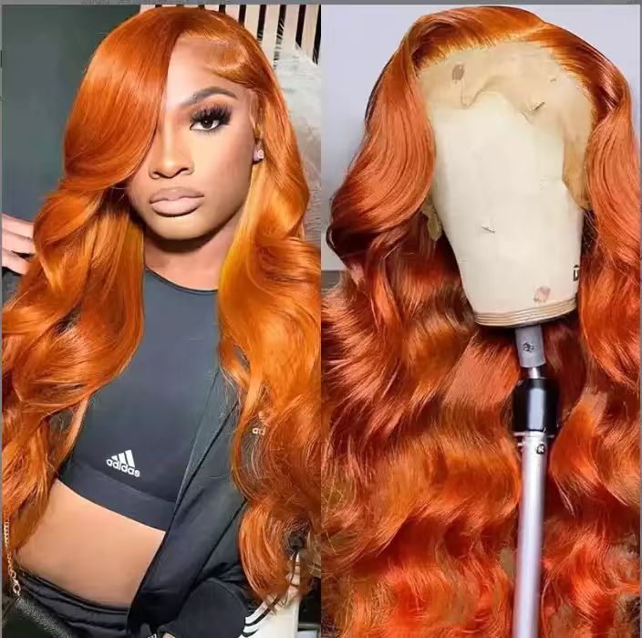 Fashionable Golden Big Wave Curly African Wig Long Curls