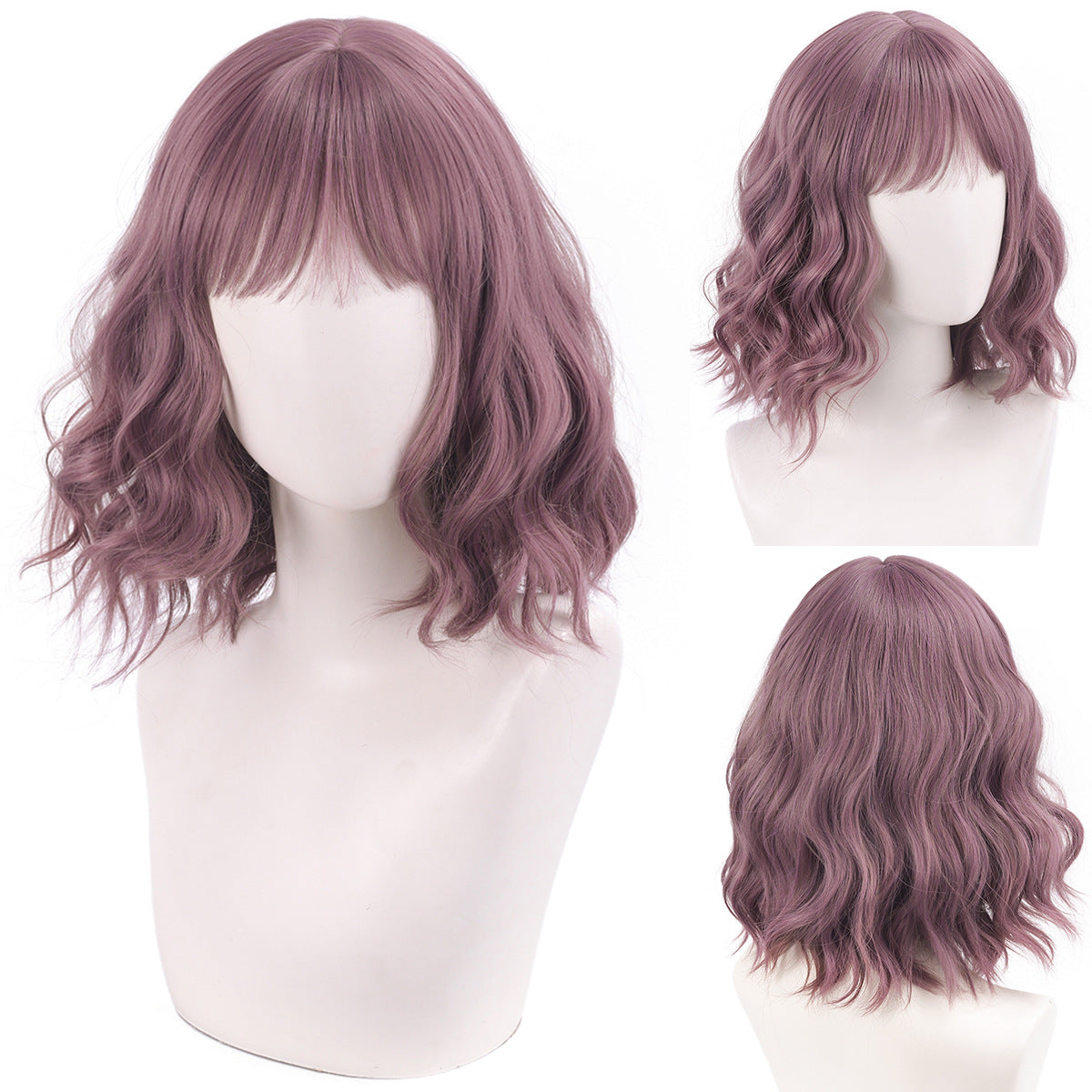 Versatile Comfortable Fringe Festival Water Ripple Wig Short Curly Hair