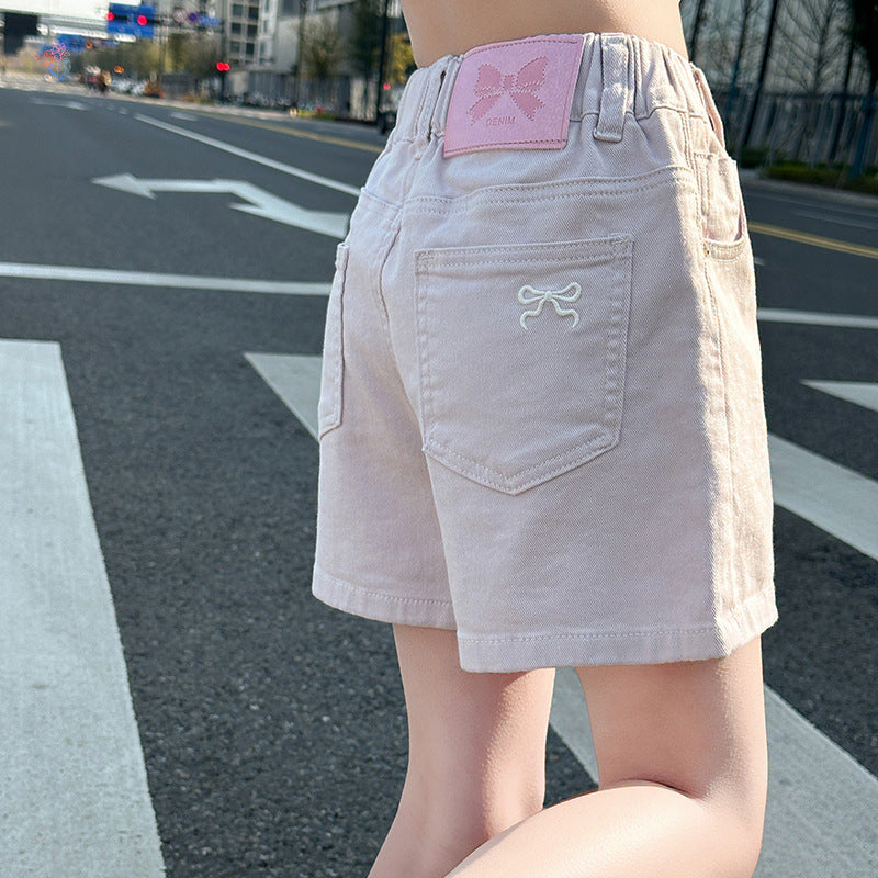 Children's Korean Style Bow Shorts Medium Big Western Children's Pants