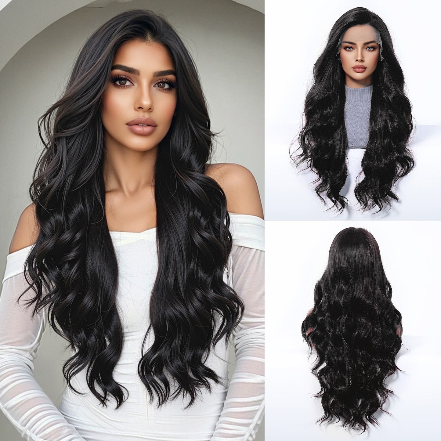 Women's For Can Be Divided Into Dark Brown Curly Hair At Wig Long Curls