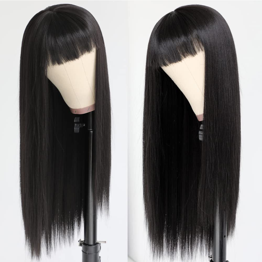 Women's Colorful Bangs Hair Chemical Fiber Long Straight Wig
