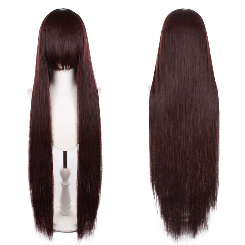 Mao Style Universal Scalp Head Long Bangs Cos Wig