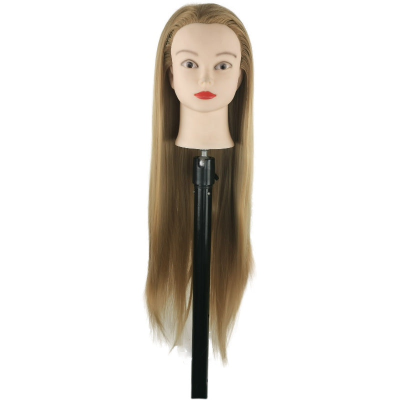 Head Braided Hair Practice Mannequin Hairdressing Cutting Wig Ponytail