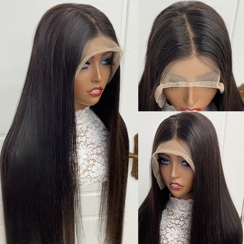 Black Mid-length Hair Chemical Fiber Fashion Long Straight Wig