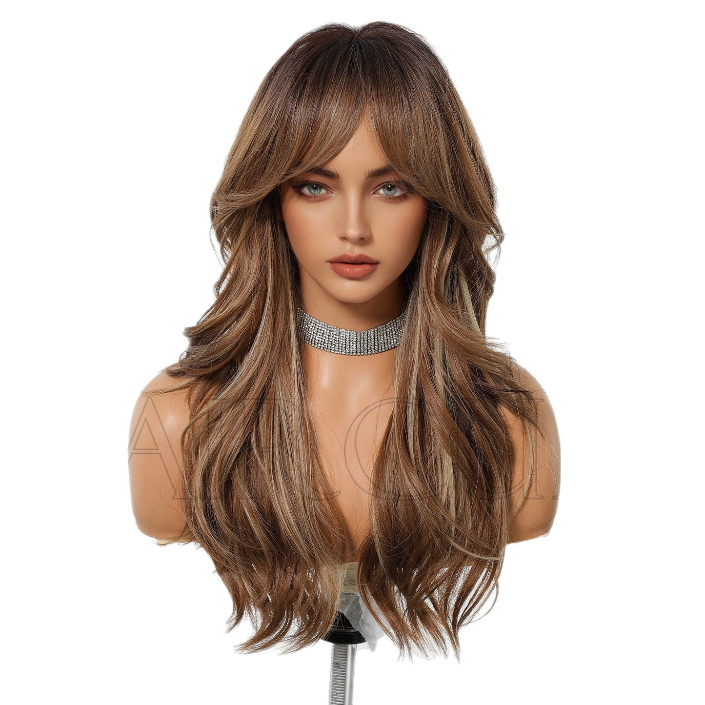Hair Mechanism Chemical Fiber Natural Fashion High-level Curly Full Head Wig Long Curls