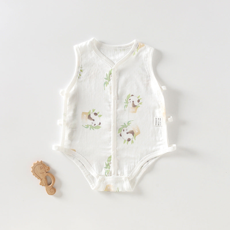 Pipa Summer Thin Bamboo Cotton Gauze Clothes Sleeveless Vest Romper Jumpsuit, Climbing Suit