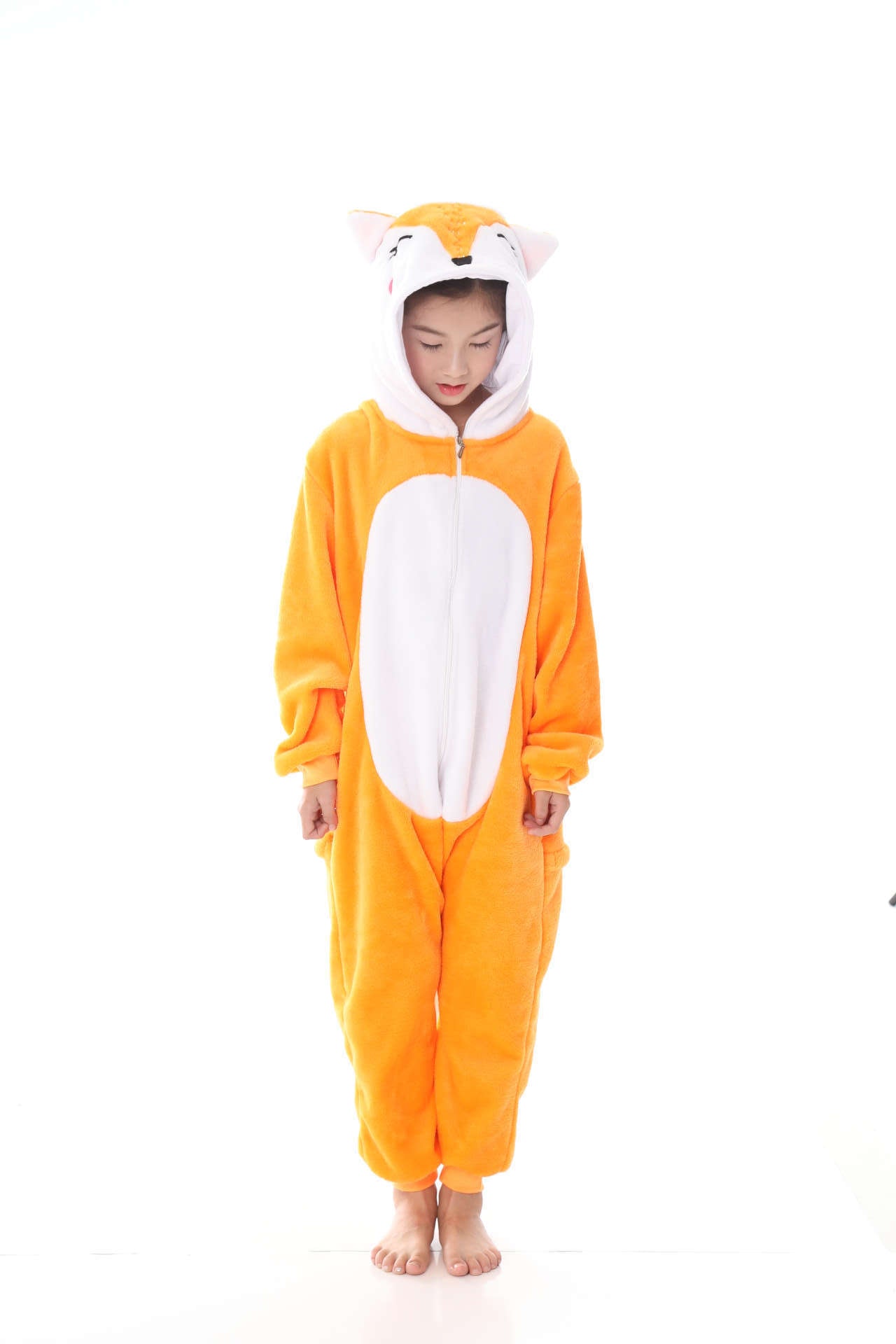Children's Cartoon Animal One-piece Pajamas Rainbow Flannel Lion Cute Long Jumpsuit, Climbing Suit