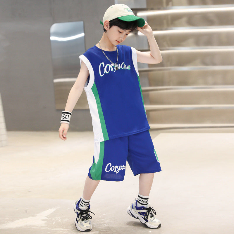 Vest Sports Two-piece Quick Drying Clothes Sleeveless Basketball Wear Children's Suit