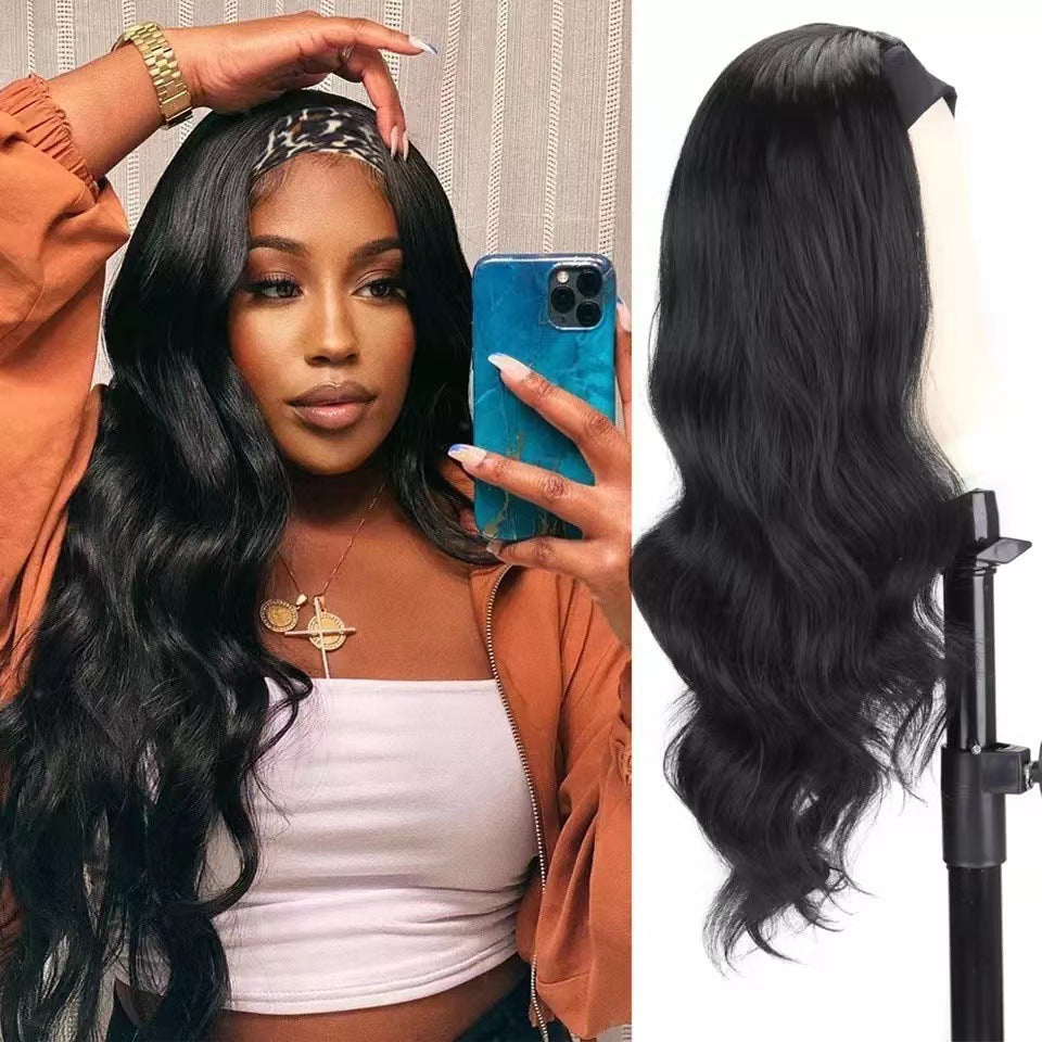 Women's Hair Ice Silk Bandage Big Wave Chemical Wig Long Curls