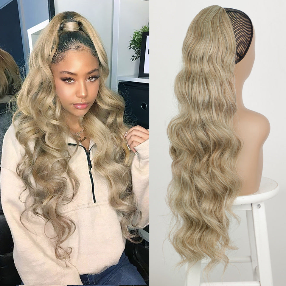 Women's Fiber Drawstring Hair Extension Big Wave Chemical Wig Ponytail