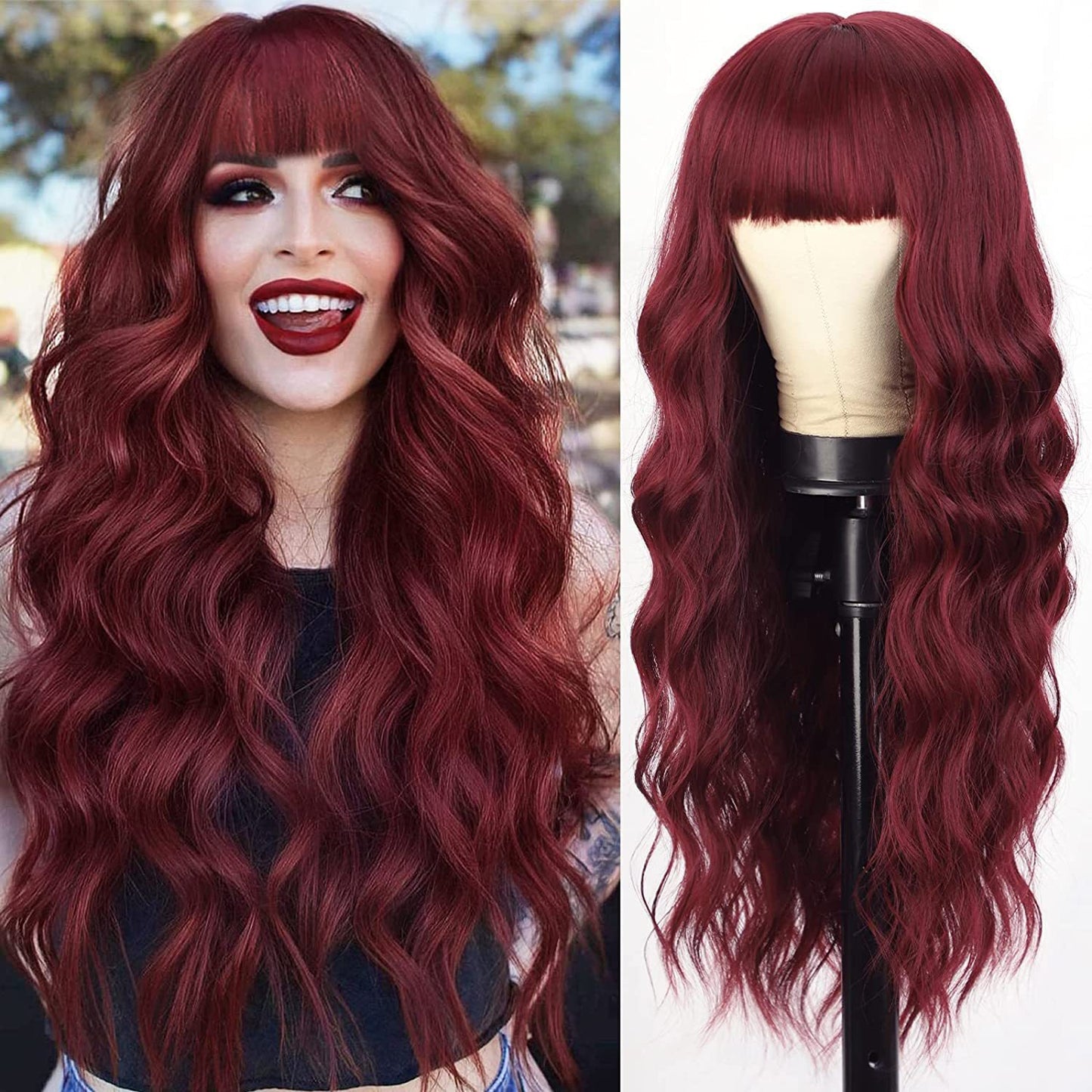 Gradient Color Curly Female Chemical Fiber Wig Long Curls