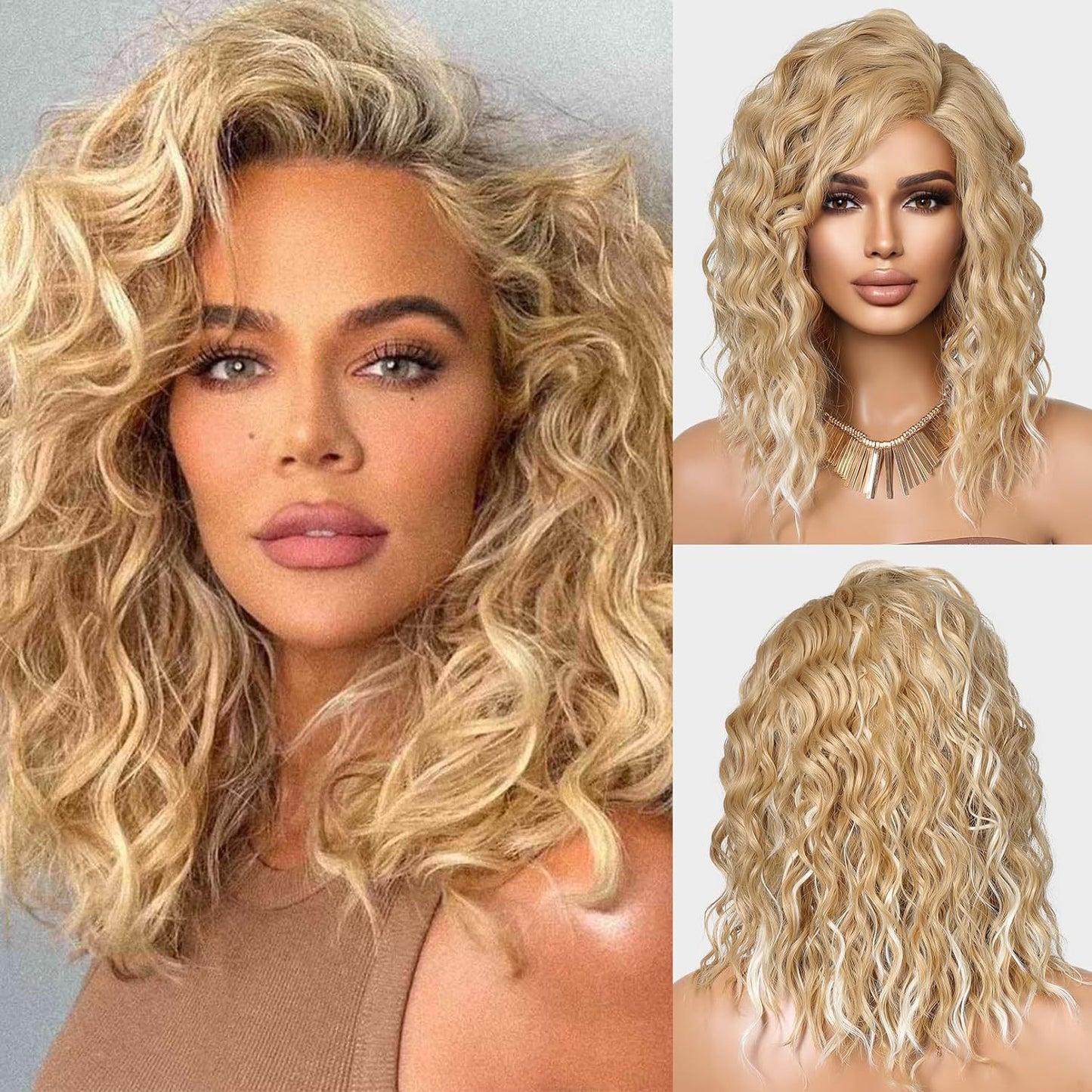 Women's Front Lace Curly Hair African Small Wig Long Curls