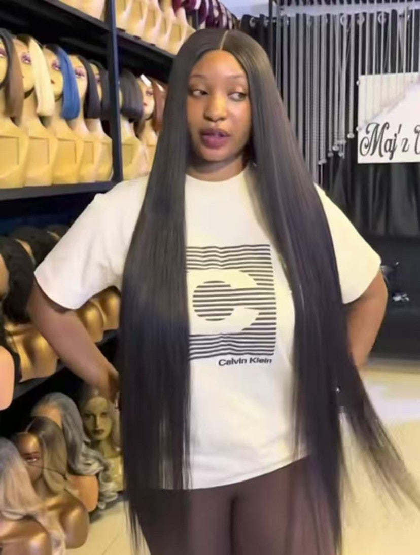 Unique Attractive Front Lace Brown Hair Long Straight Wig