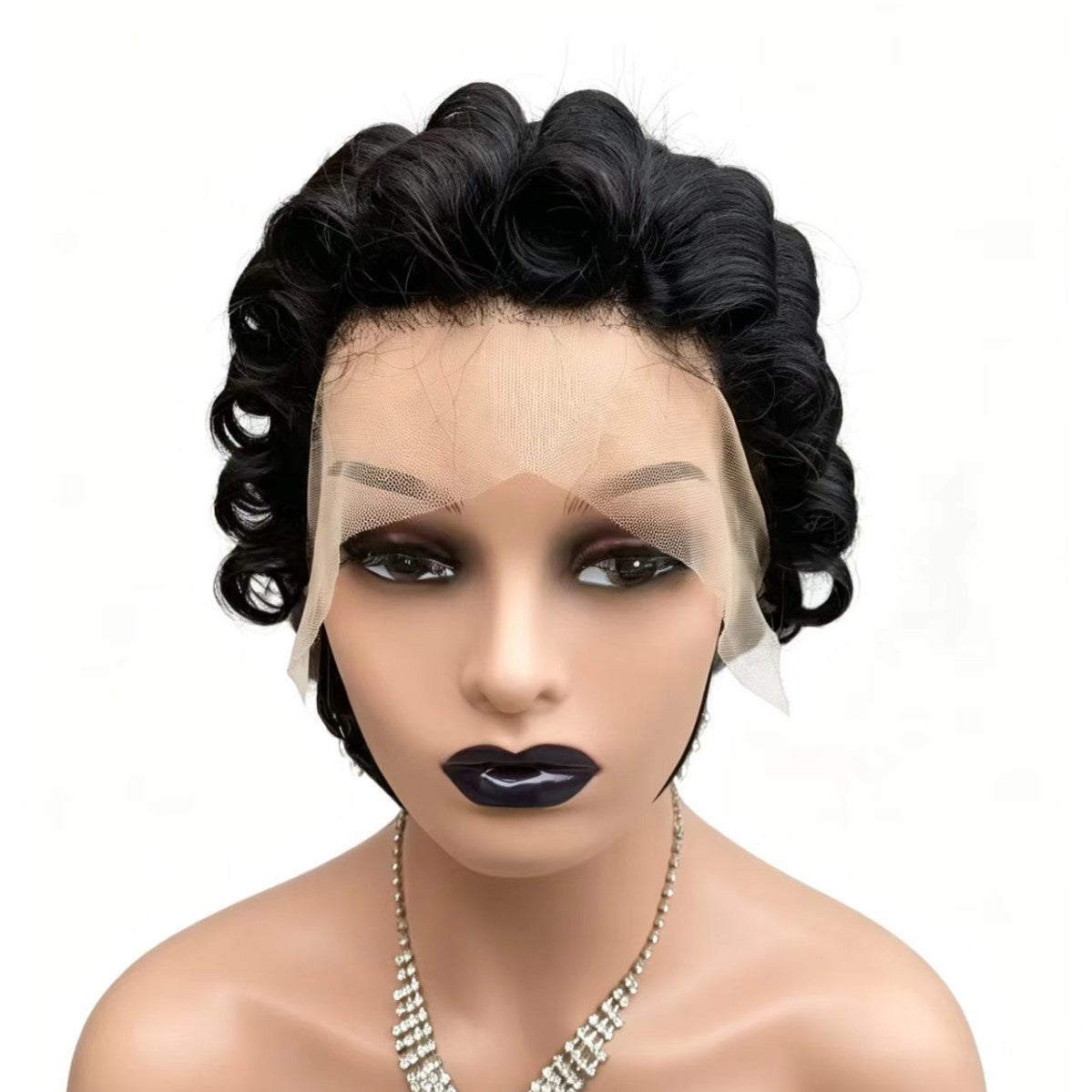 Human Wigs Front Lace Short Elf Real Hair Wig