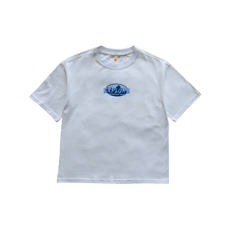 Children's Short-sleeved Summer Mountain Clothing Combed Cotton Round Neck Half Sleeve Children's T-shirt