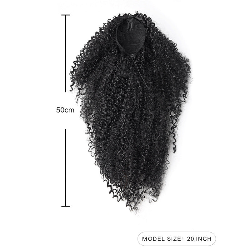 Curly Hair African Small Roll Drawstring Inch Wig Ponytail