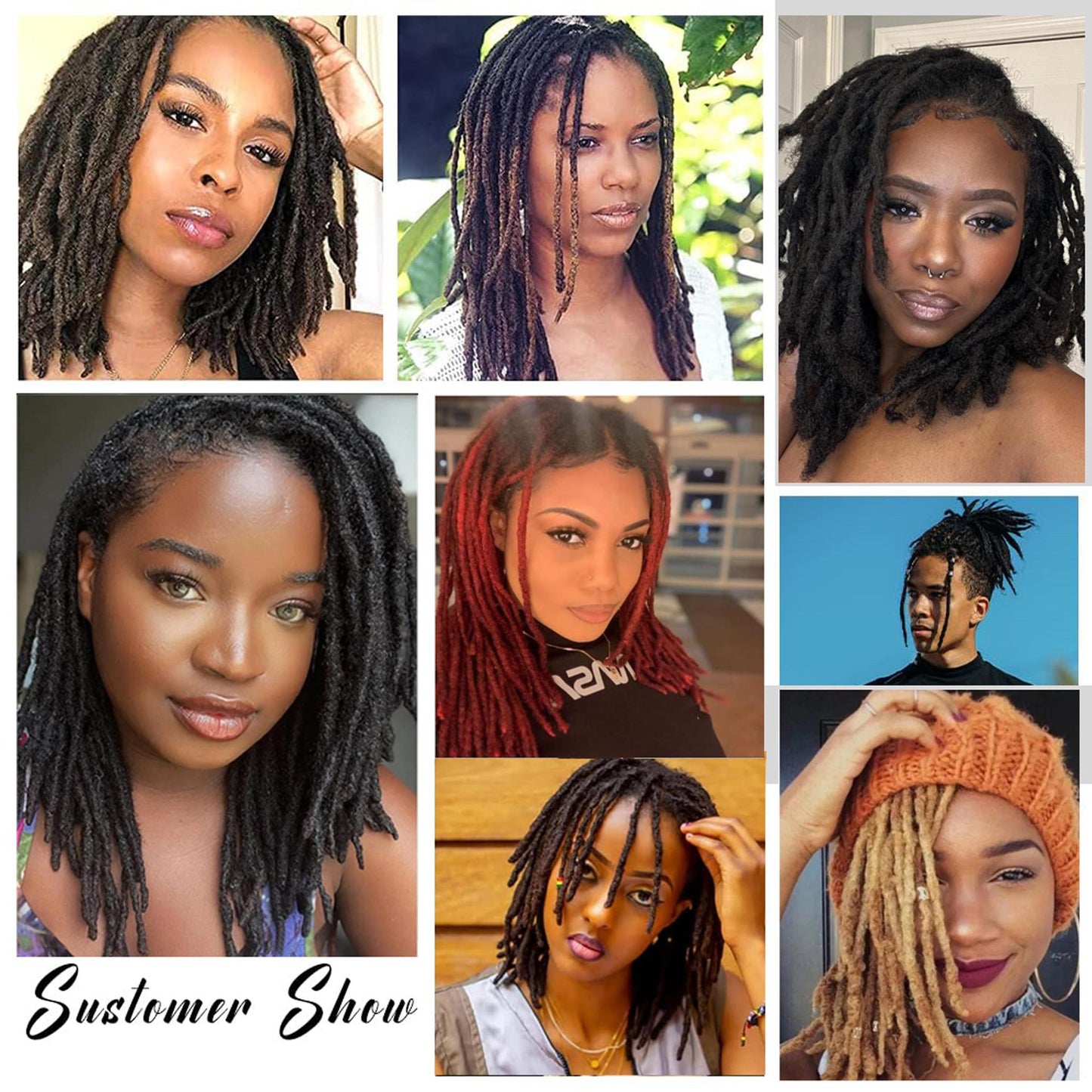 Human Dreadlocks Hand Rub African Reggae Real Hair Wig