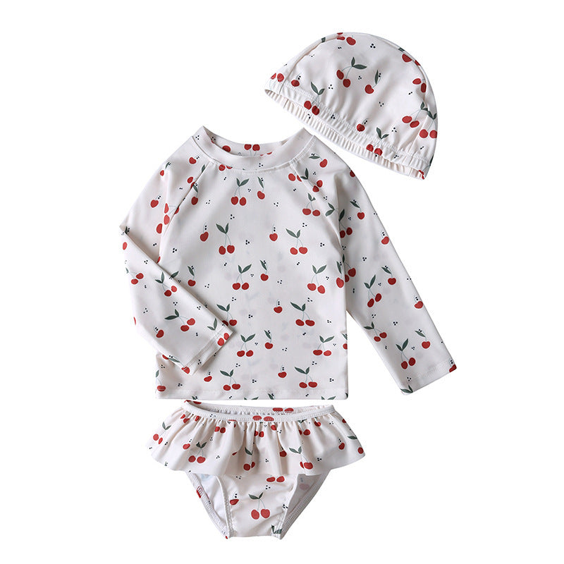 Children's Long-sleeved Sunscreen Split Swimsuit Fashion Swimwear Children's Suit