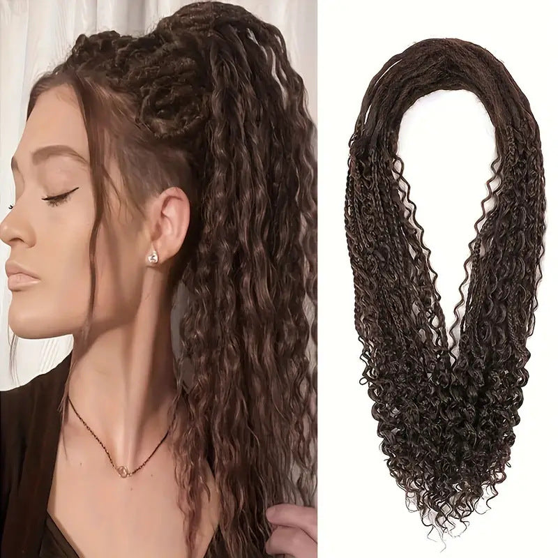 Dreadlocks Double-tailed Rolled Tail Three-strand Braid Wig Ponytail