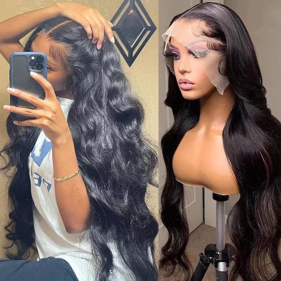 Women's Lace African Piano Color Curly Hair Big Wave Synthetic Wig Long Curls