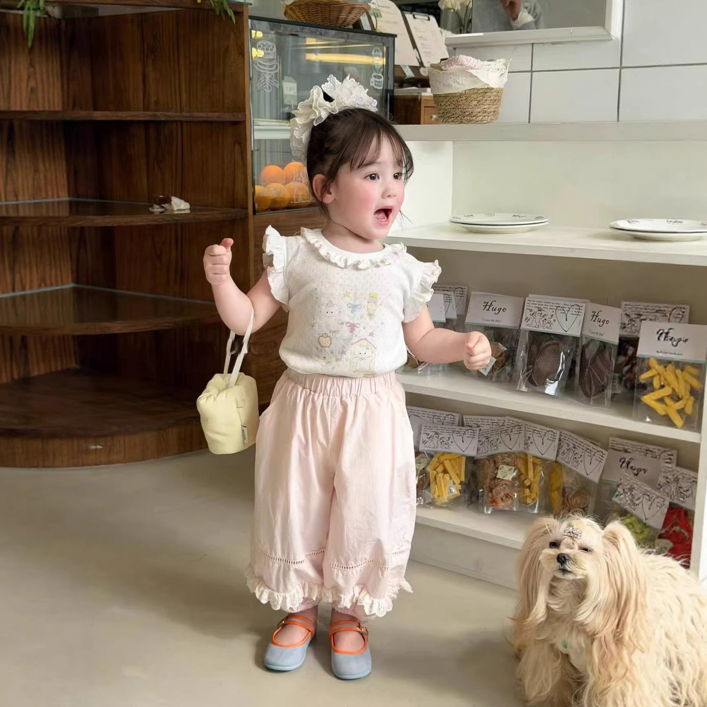 Crawler Lace Vest Summer Korean Fashionable Children's Pants