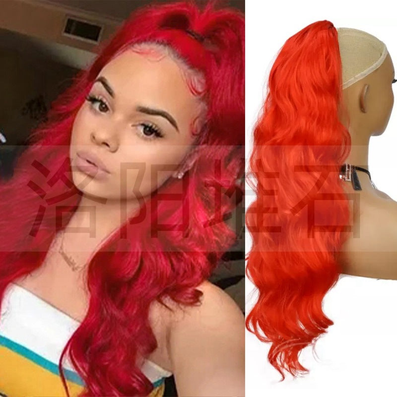 Women's Fiber Drawstring Hair Extension Big Wave Chemical Wig Ponytail