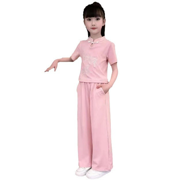 Medium Large Ice Silk National Trendy Style Children's Suit